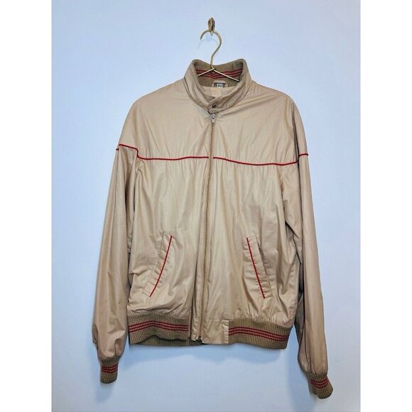 Jeffrey Banks For Lakeland Mens Tan Bomber Jacket 40 Long - Picture 10 of 13